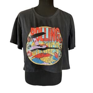 Vintage-Inspired Rolling Stones Graphic Crop Tee Size XL